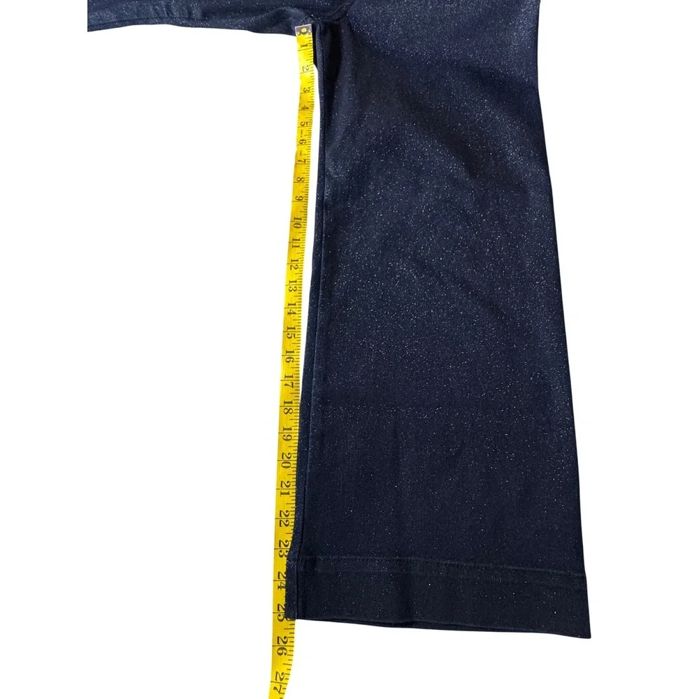 Maeve Colette Sparkle Denim Pants Womens 26 Blue Cropped Wide Leg Anthropologie - Picture 9 of 9